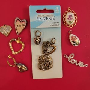 Jewelry Charm Bundle ~ Hearts ~ Flowers ~ Valentine's Day